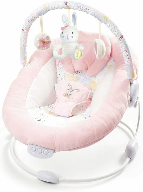 Spring Pink Flower Bouncer, 76 Rocking Cradle, Baby Spring, Soothing Music, Baby Bouncer, Pink Rabbit, Baby Bedding Sets, Bunny Designs, Rabbit Toys, Spring Baby