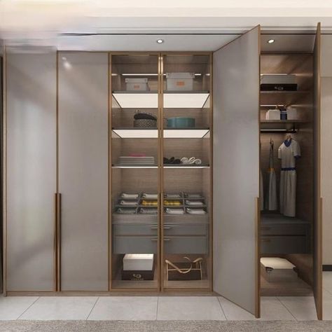 Wood Wardrobe Design, Wardrobe Design Bedroom Sliding, Room Wardrobe Design, Wardrobe Internal, Wardrobe Internal Design, Simple Charms, Wardrobe Laminate, Organization Wardrobe, Laminate Design