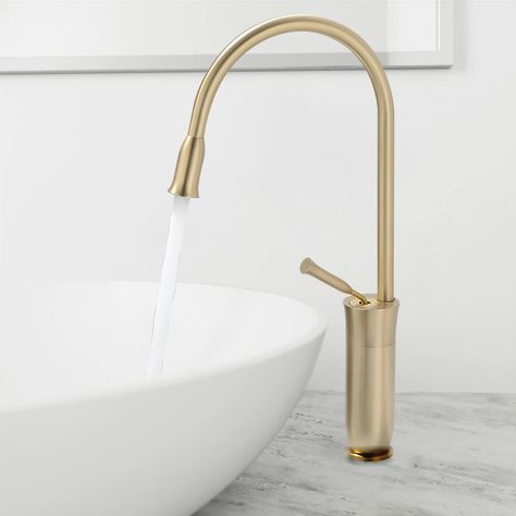 Brushed brass bathroom fixtures