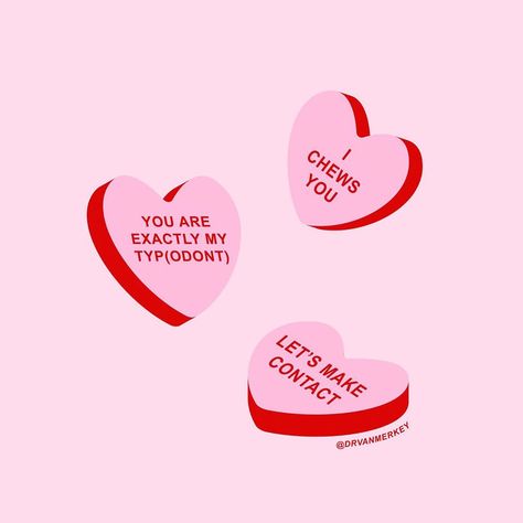 Lynna (lee-na) Van Merkey, DDS on Instagram: “Happy (Dental) Valentine’s Day! 💖🦷 I’ve been in a creative rut with this account lately — thanks for sticking around as I take some time to…” Valentines Dental, Dental Valentines, Dental Stickers, Happy Dental, Hygiene School, Dental Wallpaper, Dental Quotes, Dental Social Media, Dental Facts