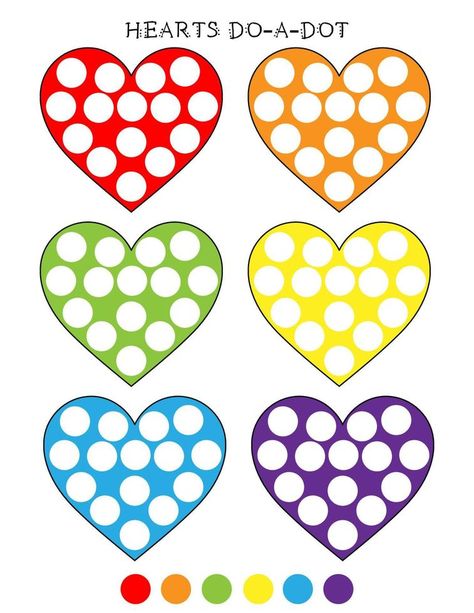 Do a dot activity for toddler and preschool kids. Colors for children. Fine motor skills worksheet. Educational game. Valentine Day activity for school and homeschool Valentine’s Day Worksheets For Toddlers, Dot Activity Printables Free, Heart Crafts For Toddlers, Activity For School, Colors For Children, Dot Nails, Heart Clip Art, Dot Worksheets, Nails Heart