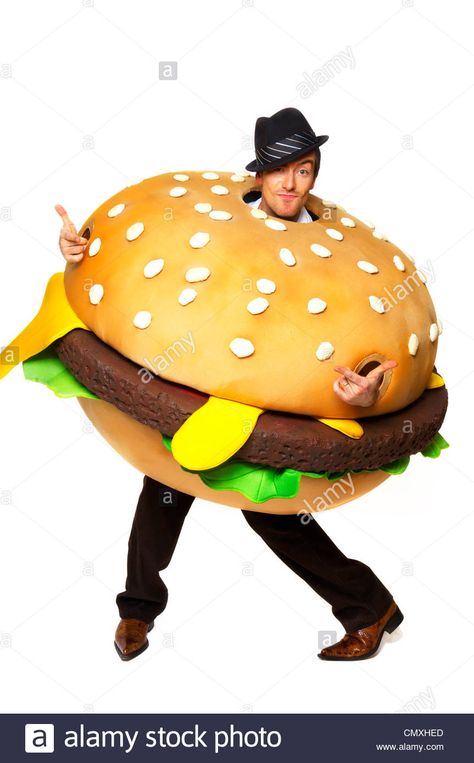 Burger King Costume Diy, Good Burger Costume, Dog Burger Costume, Burger Outfit, Hamburglar Costume, Hamburger Costume, Burger Costume, Food Costumes, Popular Outfits