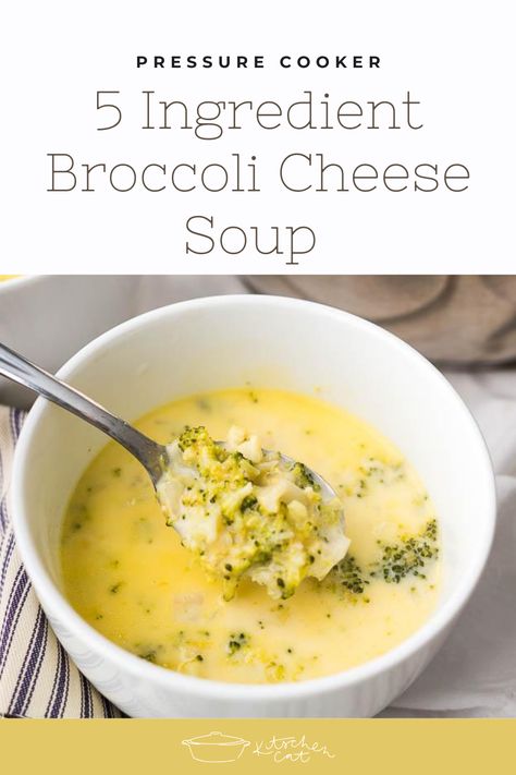 Pressure Cooker 5 Ingredient Broccoli Cheese Soup in 10 minutes is ultra easy and lighter than the traditional version! Pressure Cooker Broccoli Cheese Soup, Bisque Soup Recipes, Lobster Bisque Soup, Stovetop Pressure Cooker, Pressure Cooking Recipes, Broccoli Cheese, Broccoli Cheese Soup, Instant Pot Dinner Recipes, 4 Ingredient