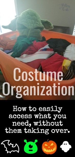 How to organize your family's costume collection via @pullingcurls Costume Storage Ideas, Costume Organization, Make Halloween Costumes, Diy Dollar Tree Storage, Wire Closet Organizers, Costume Storage, Home Kitchen Organization, Dollar Tree Storage, Dollar Diy