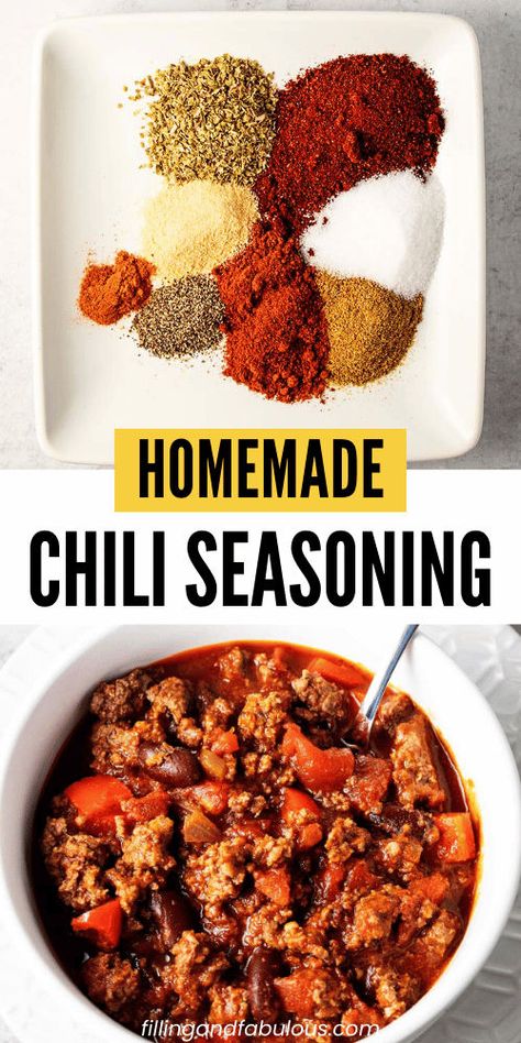 Skip the expense and the additives and make your own homemade chili seasoning! This chili seasoning mix recipe is the perfect DIY chili seasoning packet. One serving of this chili spice mix replaces two packets of chili seasoning. Diy Chili Seasoning Packet, Chili Packet Recipe, Diy Chili Seasoning, Chili Seasoning Mix Recipe, Chili Spice Mix, Homemade Chili Seasoning Mix, Chili Seasoning Recipe, Chili Spice, Easy Homemade Chili