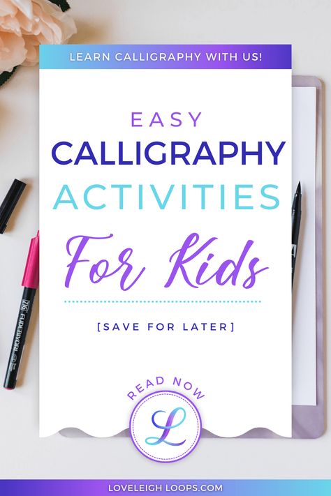 Calligraphy Projects Ideas, Name Projects For Kids, Activity Calligraphy, Basic Calligraphy For Beginners, Teaching Calligraphy, Calligraphy Exercises, Calligraphy For Kids, Fonts Doodle, Beginner Calligraphy