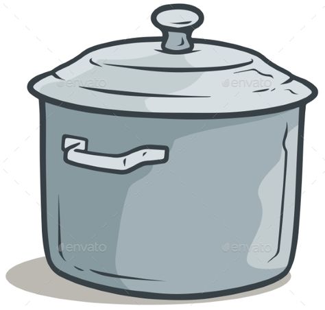 Cartoon Gray Cooking Pot with Cover Cartoon metal gray cooking pot with cover isolated on white background. Vector i #Gray, #Cartoon, #Cooking, #Cover Pot Drawing, Cooking Pot Drawing, Pot Illustration, Cooking Pictures Cartoon, Kitchen Cartoon Background, Kitchen Utensils Cartoon, Cartoon Kitchen Tools, Classroom Window, Food Doodles