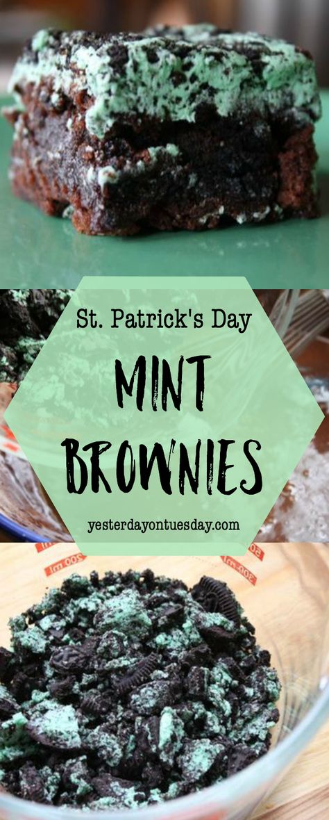 Vintage YoT: St. Patrick's Day Mint Brownies | Yesterday On Tuesday St Patricks Desserts, St Patrick's Day Desserts, Hairstyles Christmas, Mint Desserts, Fete Saint Patrick, St Patrick Day Treats, Coconut Dessert, Mint Brownies, St Patricks Day Food