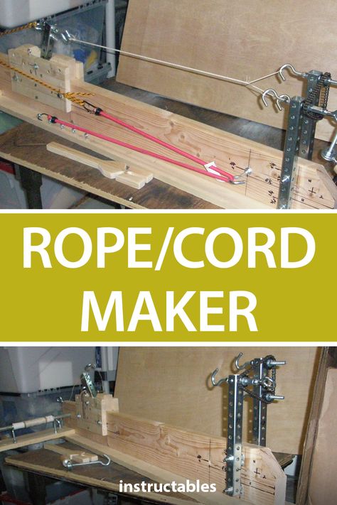 Homemade Drum, Rope Maker, Rope Projects, Wood Crafting, Wood Crafting Tools, Crafting Tools, Workbench Plans, Craft Knives, Rope Cord