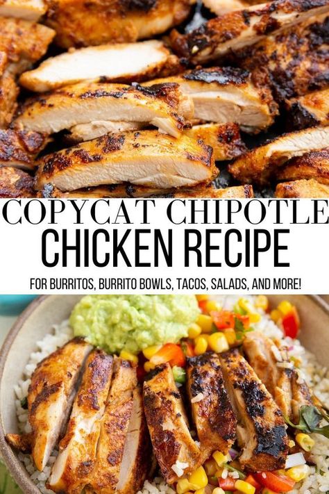 Flat Top Chicken Recipes, Copycat Chipotle Chicken, Chipotle Chicken Recipe, Chipotle Copycat Recipes, Chicken Chipotle, Chipotle Recipes Chicken, Chipotle Copycat, Chipotle Recipes, Copycat Chipotle