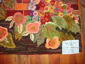 The second of the rug show photos featuring finished rugs.  Oh my but there is sensory overload when at a rug show.  There are so many rugs ... Floral Rugs, Wall Flowers, Sensory Overload, Rug Ideas, Hooked Rugs, Needle Punch, Cape May, Needle Arts, Wool Rugs