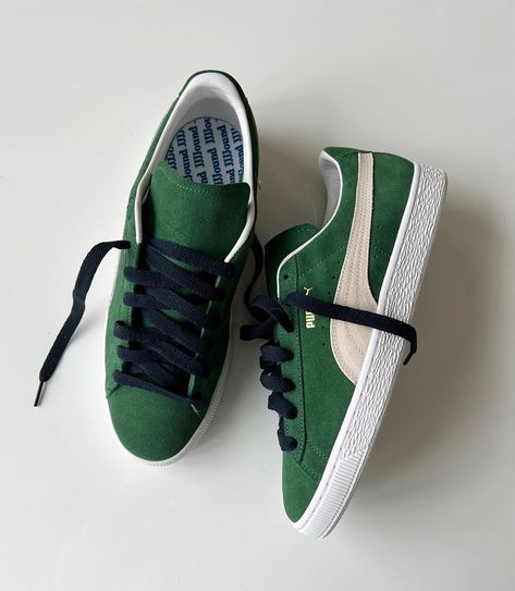 JJJJound x PUMA Suede Revealed in Green Puma Store, Velour Tracksuit, Mens Attire, Green Sneakers, Bread And Butter, Puma Suede, Puma Sneakers, Puma Mens, Link Up