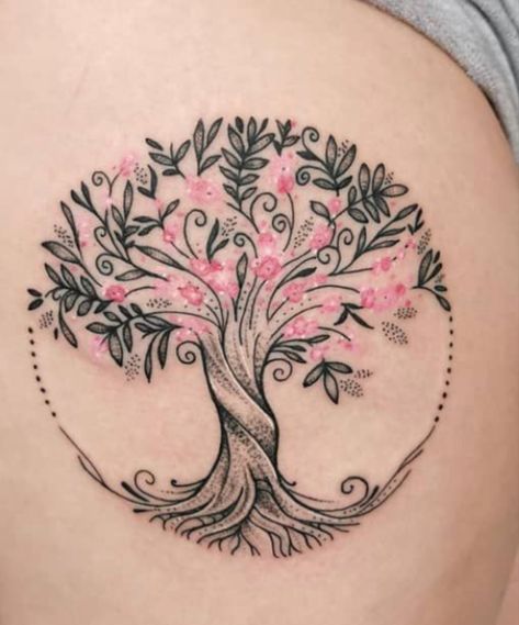 Lotusblume Tattoo, Tattoos For Women Flowers, Tree Tattoo Designs, Tasteful Tattoos, Tree Of Life Tattoo, Stylist Tattoos, Blossom Tree, Family Tattoos, Tattoos For Daughters