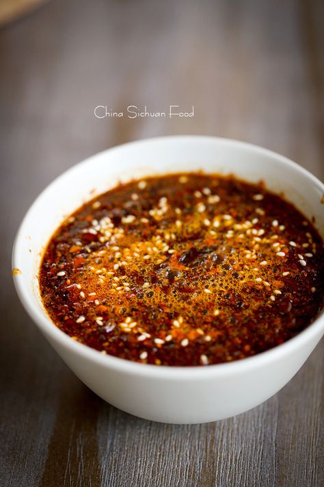 Chinese Chili Oil | China Sichuan Food Chinese Chili Sauce, Chinese Chili Oil, Chinese Chili, Sichuan Food, Chinese Egg, Scallion Pancakes, Asian Sauce, Chili Oil, Steamed Buns