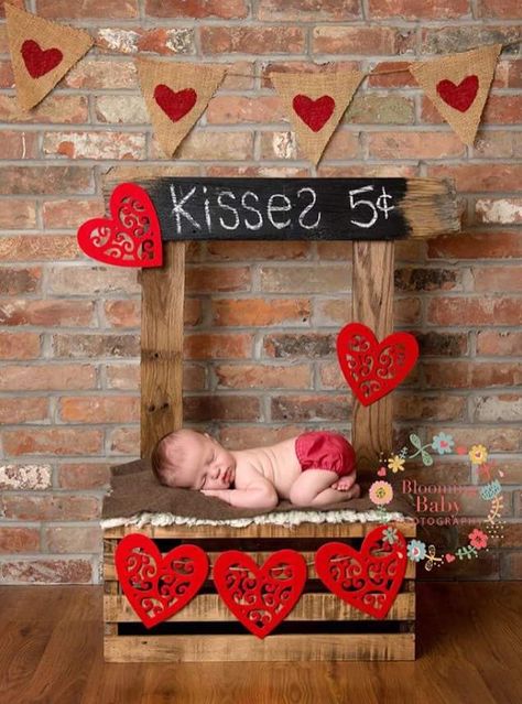 Valentine Baby Pictures Boy, Space Crafts Preschool, Valentines Baby Photoshoot, Valentines Baby Photos, Diy Newborn Photography, Baby Milestones Pictures, Valentine Photo Shoot, Stage Equipment, Monthly Baby Pictures