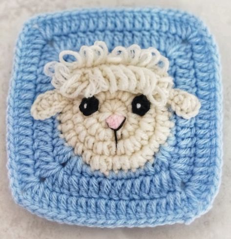 Farmyard Mods — Baby Crochet Designs Crochet Sheep Blanket, Square Baby Blanket Crochet, Crochet Lamb Pattern, Crochet Shapes, Crochet Tutorial For Beginners, Crochet Baby Blankets, Crochet Children, Granny Square Baby Blanket, Crochet Blanket Stitch Pattern