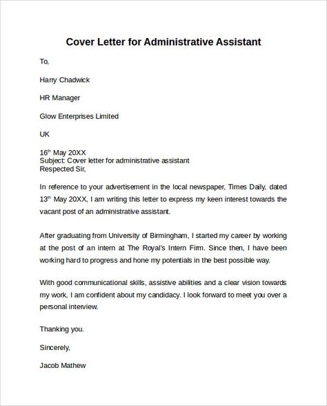 Admin Assistant Cover Letter Check more at https://nationalgriefawarenessday.com/21327/admin-assistant-cover-letter Hr Assistant, Healthcare Assistant, Executive Administrative Assistant, Administrative Assistant Cover Letter, Sample Cover Letter, Salary Requirements, Legal Assistant, Resume Cover Letter Examples, Cover Letter Examples