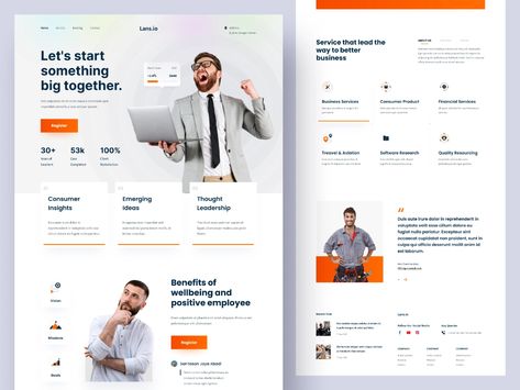 Agency Landing Page, Consulting Website, Desain Ui, Business Consultant, Agency Website, Web Layout, Educational Websites, User Interface Design, Personal Website