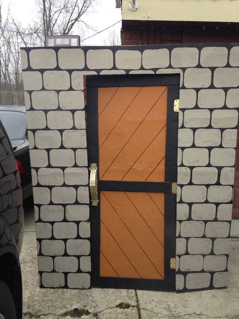 Inn door Stage Door Prop Set Design, Cardboard Door Prop, Cardboard Door Diy, Cardboard Door, Cardboard Props, Theatre Diy, Prop Box, Play Props, Christmas Stage