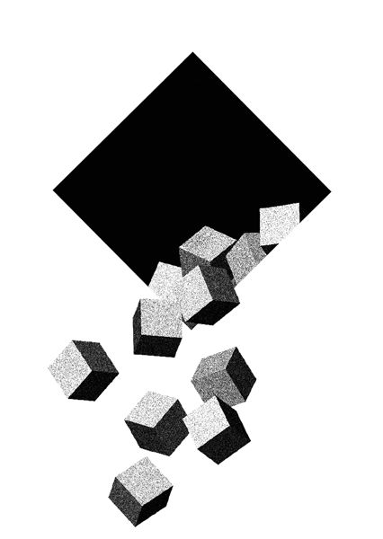 This drawing represents shapes by showing a number of cubes pouring out of a hole. The shading and tinting of the cubes in relation to the light source makes them look 3 dimensional. Soyut Sanat Tabloları, Seni 3d, Elements Of Design, Shape And Form, Geometric Art, Art Drawings Sketches, Grafik Design, Graphic Design Inspiration, Art Forms