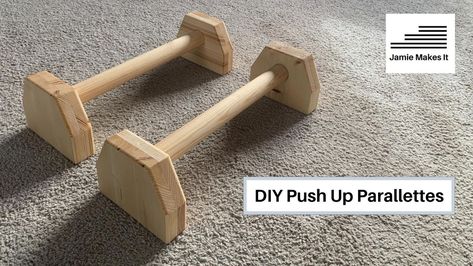 Hey up everybody, my latest project is now available to watch at https://m.youtube.com/watch?v=uGcmhPGlJEc DIY Push Up Parallettes 💪🏻🔨 #pushup #diyuk #woodworkinguk #pushupbars Parallettes Diy, Diy Exercise Equipment, Lemon Water Before Bed, Push Up Stand, Wooden Creations, Physical Training, Push Up Bars, Pull Up Bar, Diy Bar