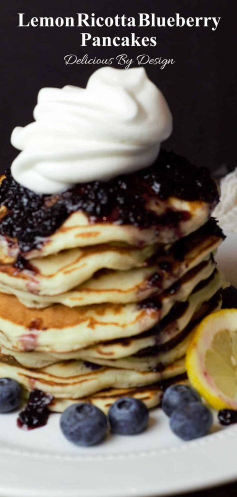 When it comes to breakfast, few things hit the spot like a stack of fluffy, homemade pancakes. But if you're looking for something a little more special, these Lemon Ricotta Blueberry Pancakes are sure to elevate your morning. Lemon Blueberry Ricotta Pancakes, Orange Ricotta Pancakes, Ricotta Breakfast, Blueberry Ricotta Pancakes, Lemon Blueberry Pancakes, Lemon Poppyseed Pancakes, Lemon Ricotta Pancakes, Ricotta Pancakes, Lemon Ricotta