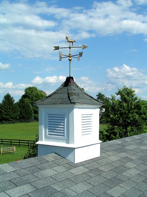 Garage Cupola, Barn Cupola, Lake Houses Exterior, Farmhouse Cabin, Wind Vane, Garage Style, House Farm, French Doors Exterior, Chimney Cap