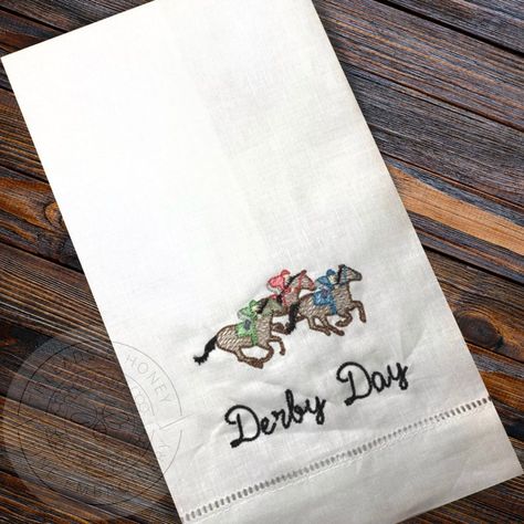 Monogrammed Handkerchief, Monogram Tea Towels, Monogrammed Linen Napkins, Monogrammed Napkins Linen, Kentucky Derby Party Decorations, Derby Party Decorations, Kentucky Derby Memes, Cloth Cocktail Napkins, Linen Hand Towels