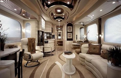 Luxury Caravans Interiors Luxury Caravans, Decorate Ideas, Luxury Motorhomes, Bus Living, Trailer Interior, Caravan Interior, Bus House, Rv Homes, Luxury Rv