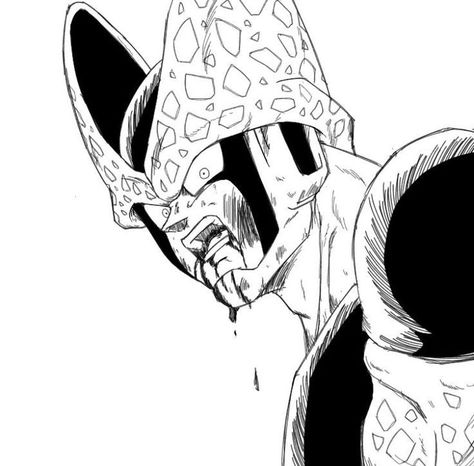 Dbz Manga Pfp, Perfect Cell Manga, Perfect Cell Icon, Perfect Cell Dbz, Broly Manga, Vagabond Musashi, Dragon Ball Z Manga, Cell Dragon Ball, Cell Dbz