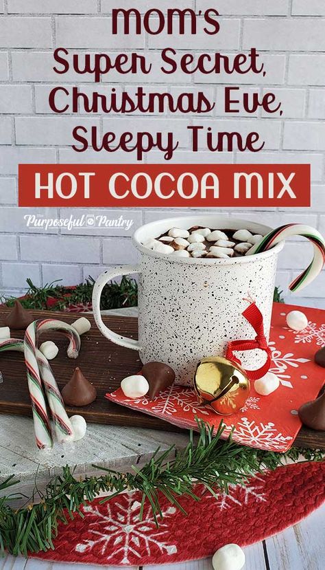 A perfect hot cocoa recipe for Christmas Eve to get your kids excited to go to sleep! It also makes an incredible bulk hot cocoa or hot chocolate mix for gift giving or storing for the winter season! Diy Hot Cocoa Mix, Purposeful Pantry, Cocoa Mix Recipe, Oatmeal Granola Bars, Hot Chocolate At Home, Pantry Basics, Chocolate Goodies, Chocolate At Home, Hot Cocoa Mix Recipe