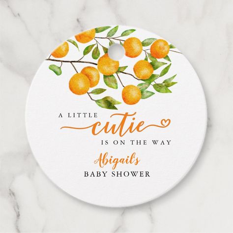 Little Cutie Fruit Baby Shower Favor Tags Cutie Theme, Cutie Is On The Way, Baby Shower Fruit, Fruit Baby, Citrus Baby, Baby Shower Tags, Summer Baby Shower, Baby Shower Photos, Shower Themes