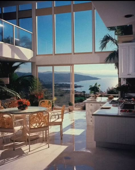 80s Interior Design, 80s House, 80s Home, Mansion Exterior, 80s Interior, Luxury Beach House, Beach House Interior, Retro Interior, Vintage Interiors