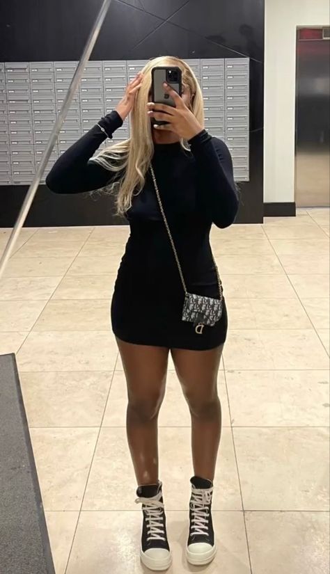 Clubbing Outfits With Sneakers, Sneakerball Outfits, Sneaker Ball Outfit Ideas, Casual Club Outfits, Dress And Sneakers Outfit, December Outfits, Clubbing Outfits, Mirror Pics, Swag Outfits For Girls