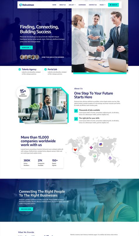 Human Resource & Recruitment Agency Elementor Template Kit Recruitment Agency Branding, Recruitment Website Design, Layout Site, Elementor Templates, Website Design Inspiration Layout, Recruitment Agency, Design Layouts, Medical Design, Website Ideas