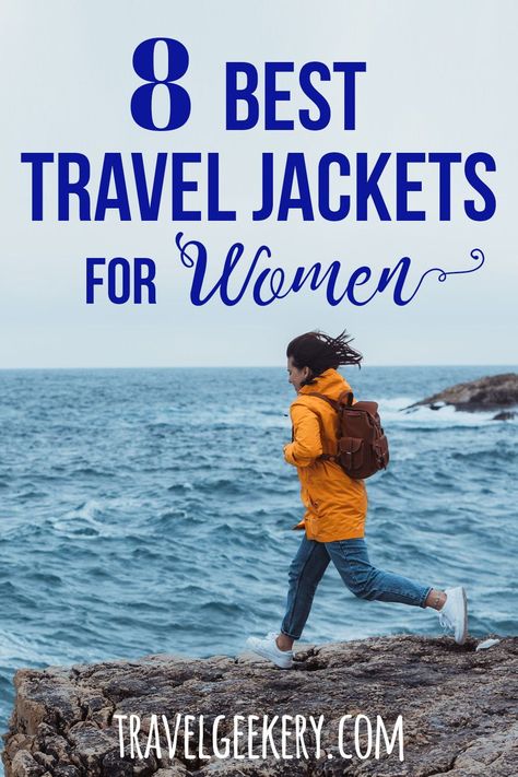 See these 8 top women’s travel jackets to accompany you on any trip. From rainproof, windproof, practical travel jackets with lots of pockets to more stylish travel jackets. Warm travel jackets and coats to stay comfortable even during winter. Lightweight and packable jackets for travel (women’s) that will protect you from bad weather and will keep you safe and comfy.Women’s jackets for traveling | Lightweight travel jacket | Packing List Travel Jackets For Women, Best Travel Jacket For Women, Travel Jacket Women, Best Travel Jacket, Womens Waterproof Jacket, Travel Coat, Best Winter Jackets, Beach Jacket, Waterproof Jacket Women