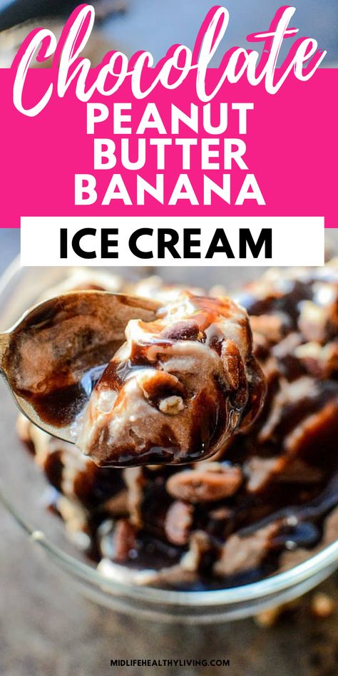 Relax from a stressful day with this delicious, easy homemade ice cream! This Chocolate Peanut Butter Banana Ice Cream recipe is so simple and it’s really amazingly smooth and creamy. Peanut Butter Banana Ice Cream, Banana Nice Cream Recipes, Ice Cream Dessert Recipe, Banana Ice Cream Recipe, Easy Homemade Ice Cream, Nice Cream Recipe, Easy Ice Cream Recipe, Banana Nice Cream, Peanut Butter Ice Cream