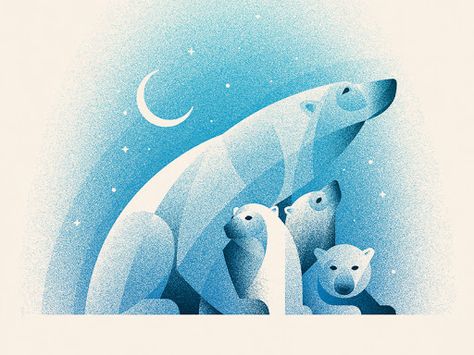 Polar Bears Art Print Benefiting NRDC Polar Bear Illustration, Bears Art, Illustration Art Nouveau, Polar Bear Art, Tattoo Animal, Bear Illustration, Animal Illustrations, Art Et Illustration, Bear Art