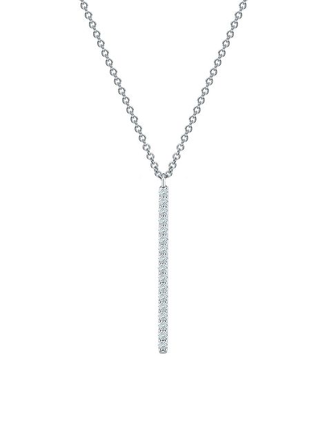 "Find BIRKS Rosée Du Matin 18k & Diamond Vertical Bar Pendant Necklace on Editorialist. From the Rosée du Matin Collection. Inspired by nature and the delicate bands of dew that glimmer in the morning sun, this 18K white gold necklace features a vertical bar pendant encrusted with shimmering white diamonds. Diamonds, 0.16 tcw Diamond color: H Diamond clarity: SI 18K white gold Lobster clasp Made in Italy SIZE Length, about 18\" with shortening rings at 15\", 16\" and 17\" Pendant drop, about 1\". Birks. Color: White Gold." Curved Bar Necklace, Diamond Tennis Necklace, Bar Pendant Necklace, Vertical Bar, White Gold Necklace, Circle Pendant Necklace, Diamond Bar, White Gold Necklaces, Tennis Necklace