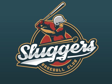 Sluggers Baseball club logo Softball Logos, Club Logo Design, Softball Shirt Designs, Baseball Designs, Batting Cage, Mental Coach, American Logo, Mascot Logos, Baseball Teams Logo