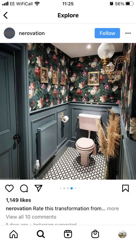 Small Downstairs Toilet, Victorian House Interiors, Toilet Room Decor, Small Toilet Room, Downstairs Loo, Downstairs Toilet, Powder Room Design, Toilet Room, Small Bathroom Makeover