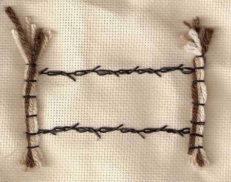 twisted chain | A barbed wire fence. | Karen Jandik | Flickr Barbed Wire Embroidery, Barb Wire Crafts, Victorian Punk, Barbed Wire Fence, Barbed Wire Fencing, Barb Wire, Twisted Chain, Neo Victorian, Wire Fence