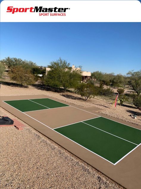 Pickleball Court In Yard, Building A Pickleball Court, Residential Pickleball Court, How To Make A Pickleball Court, Luxury Pickleball Court, Backyard Pickleball Court Landscaping, Pickleball Court Backyard Diy, Backyard Pickleball Court Ideas, Pickleball Court Colors