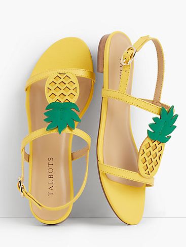 Bright Colored Shoes, Bar Shoes, Bright Shoes, Yellow Pineapple, Colored Shoes, Flexible Shoes, Shoes Yellow, T Strap Shoes, Talbots Shoes