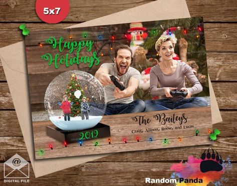 Funny Christmas Card, Kids Trapped in a Snow globe, Parents Gaming Christmas Card Kids, Xmas Greeting Cards, Xmas Greetings, Funny Christmas Card, Fist Bump, Xmas Lights, Family Funny, Xmas Card, Funny Xmas