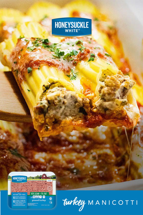 Is there anything more comforting than a cheesy, warm meal? This delicious manicotti made with ground turkey brings all of the comfort of Italian cooking with less guilt. Fancy enough for a party, easy enough for a busy weeknight. #goodfeedsgood Best Ground Turkey Recipes, Mom Meals, Manicotti Recipe, Veggie Recipe, Turkey Taco, Cheap Easy Meals, Turkey Recipe, Fruit Decorations, Charcuterie Recipes