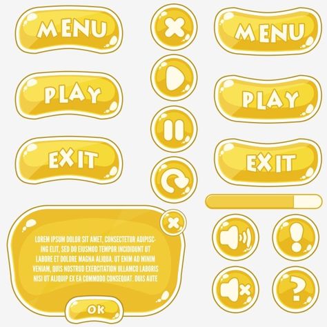 game,set,button,popup,ui,2d,casual,interface,concept,cartoon,play,exit,cancel,replay,pause,tutorial,about,asset,mobile game,graphic,game design,gui,cute,cool,games Game Elements Design, 2d Game Design, Handwritten Logo Design, Cool Games, Game Ads, Icon Set Design, Human Figure Sketches, Game Icons, Handwritten Logo