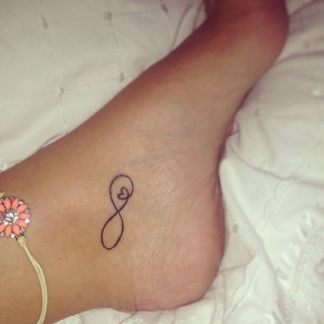 Heart Infinity Tattoo, Sister Tattoo Infinity, Small Infinity Tattoos, Sister Tats, Tattoo On Ankle, Unique Infinity Tattoo, Infinity Couple Tattoos, Butterfly Tattoos Images, Infinity Symbol Tattoo