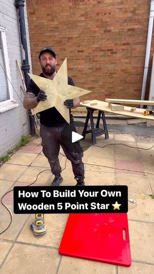 45K views · 5.8K reactions | How To Build Your Own Wooden 5 Point Star ⭐️ 

#how #howto #homeimprovement #build #builder #doityourself #diy #carpentry #wood #carpenter #reels 

Would you like a full voice over video covering the process ? | The Home Improvements Channel UK | thehomeimprovementschanneluk · Original audio Diy Wooden Stars Pattern, Diy 8 Point Star Wood, Large Wooden Star Diy, Christmas Wooden Star, Wooden Star Tree Topper, Diy Carpentry, 5 Point Star, Home Improvements, Wood Shop