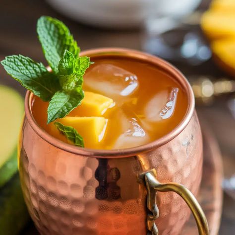 Mango Mule Mocktail Mango Mule, Mocktail Recipe, Non Alcoholic Drinks, Non Alcoholic, Mocktails, Mojito, Mule, Alcoholic Drinks, Mango